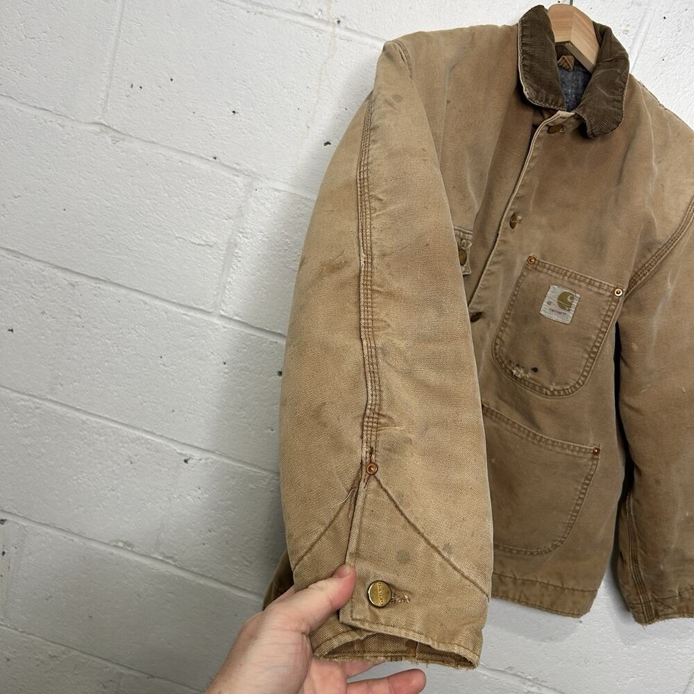 Vintage 1970s Carhartt Blanket-Lined Chore Coat “Tan” - Picture 7 of 12